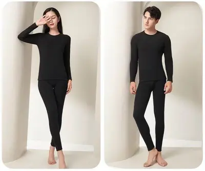 차르미 하뜨 기모내의 발열내의 상하의세트 내복 블랙 대표 이미지