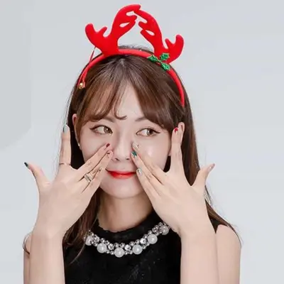 루돌프머리띠 방울 방울머리띠 파티머리띠 3개 묶음 대표 이미지