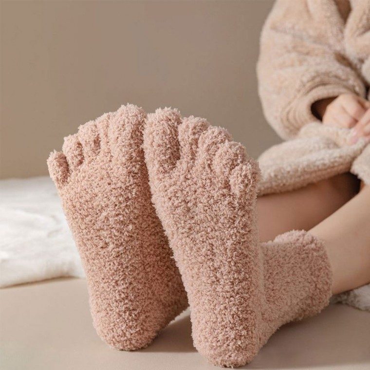수면양말 발가락 수면양말 코랄 원단 남녀 3개 묶음