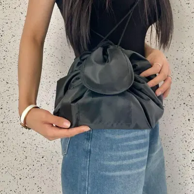 여행용 화장품 복조리 파우치 블랙 복주머니 보자 3개 묶음 대표 이미지
