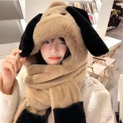 귀여운 멍멍이 바라클라바 털모자 강아지 후드 넥워머 대표 이미지