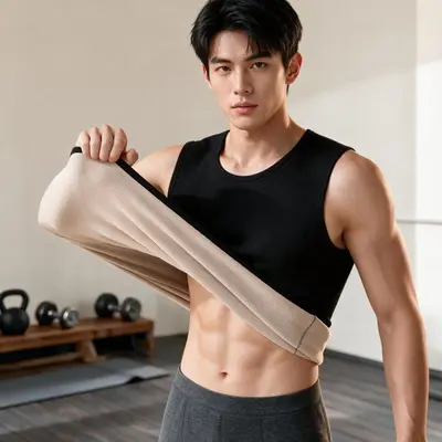 남성 슬림핏 기모 런닝셔츠 도톰 이너웨어 겨울 러닝 대표 이미지