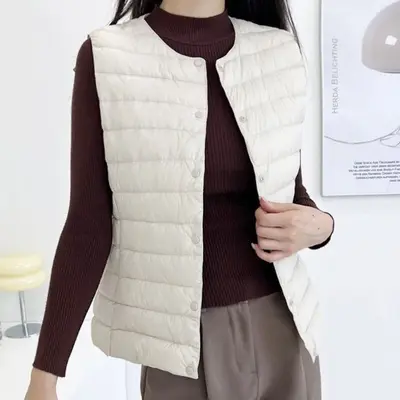 덕다운 여성 패딩조끼 경량 패딩 여자 조끼 대표 이미지