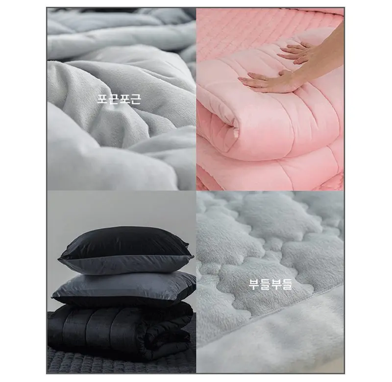 리버서블 3mm 극세사 차렵이불 따뜻한 푹신한 상세 이미지 3