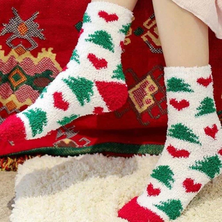 장목수면양말 여자겨울양말 예쁜수면양말 크리스마스 대표 이미지