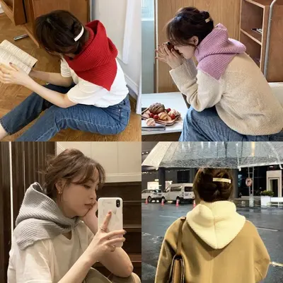 후드 니트 바라클라바 머플러 목도리 방한 여성 겨울 대표 이미지