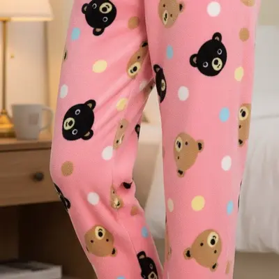 곰돌이 수면바지 극세사바지 파자마바지 대표 이미지