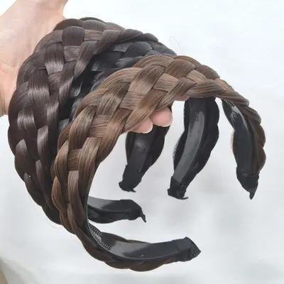 땋은머리 가체 헤어밴드 머리띠 한복 올림머리 3개 묶음 대표 이미지