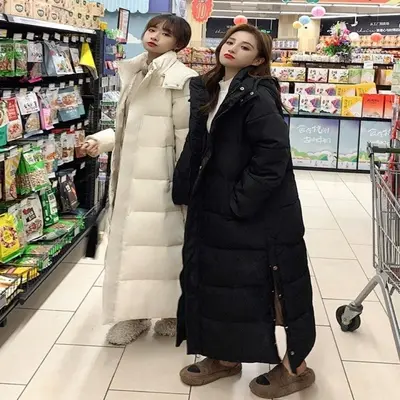 아우터 패딩 점퍼 후드 롱 겨울 교복 따뜻한 여자 대표 이미지