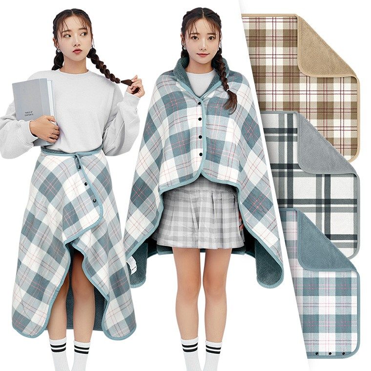 똑딱이담요 입는이불 차량용캠핑 무릎후드 무릎담요 대표 이미지
