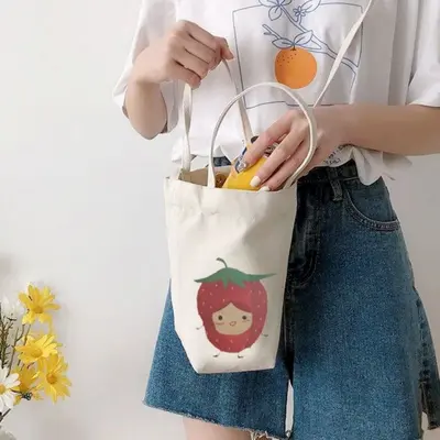 캔버스 에코 드링크백 텀블러 가방 물병 컵가방 토트백 3개 묶음 대표 이미지