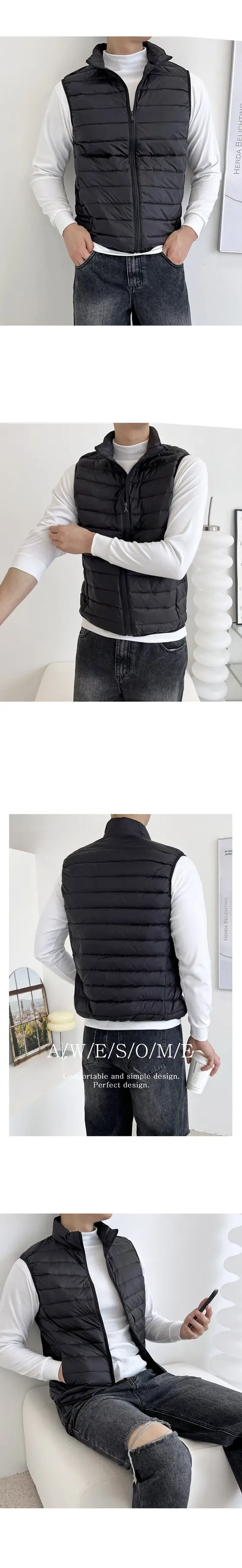 패딩조끼추천 간절기점퍼 바람막이재킷 하이넥 상세 이미지 2