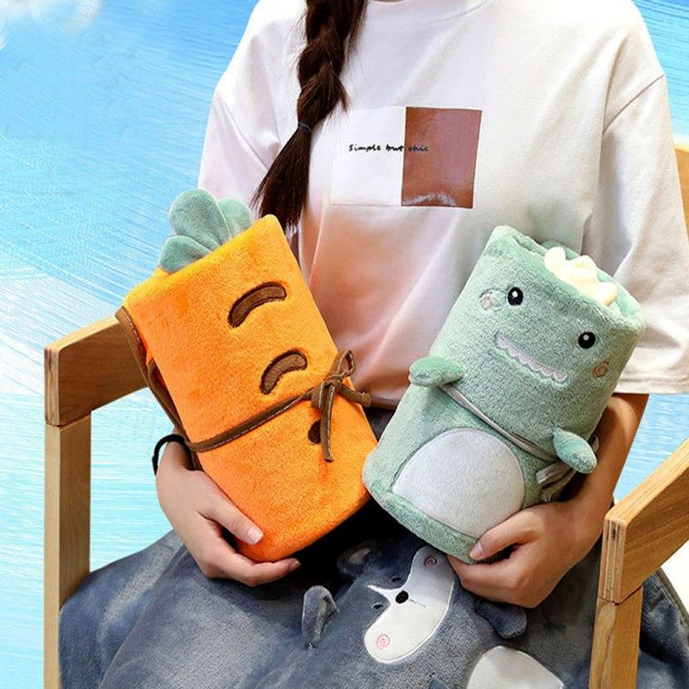 무릎담요 똑딱이 단추 극세사 블랭킷 동물 디자인 3개 묶음 대표 이미지