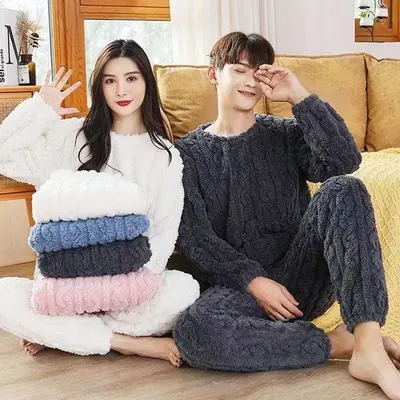 겨울 꽈배기 극세사 커플 수면잠옷 상하세트 잠옷/홈웨어 대표 이미지