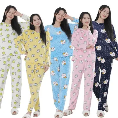 수면잠옷 주니어 여성 왕관 극세사 원단 수면 겨울 대표 이미지
