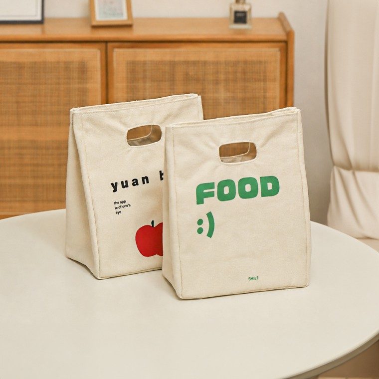 캔버스런치백 가방 도시락 보냉 보온 미니 토트백 대표 이미지