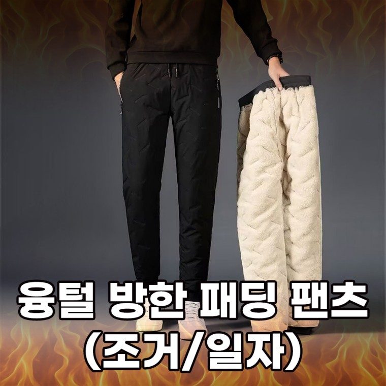 기모바지 패딩바지 남성 융털 트레이닝 일자 겨울 방한바지