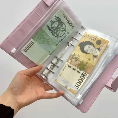 현금바인더 현금다이어리 생활비지갑 가계부바인더 핑크 대표 이미지