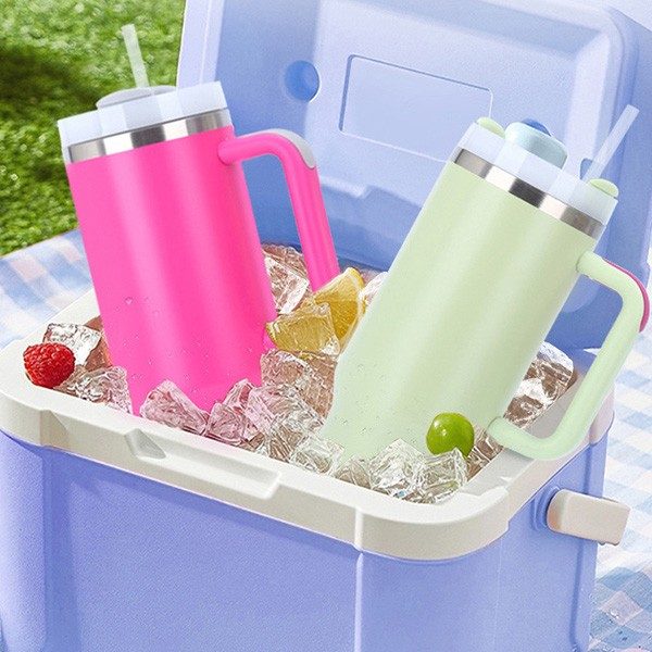 텀블러 대용량 1.25L 손잡이 스텐빨대 포함 대표 이미지