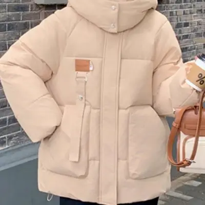 부드러운 여자 숏패딩 짧은 점퍼 패딩 보온 겨울패션 대표 이미지