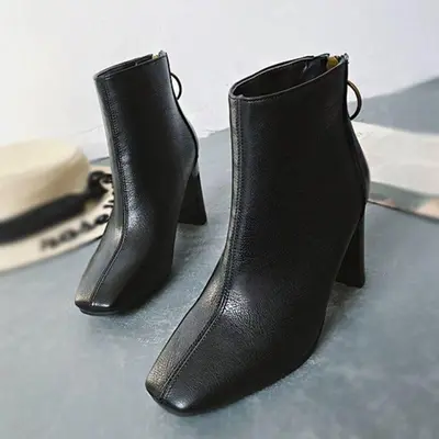 사각코 8CM 굽 깔끔한 라인 여성 데이트 펌프스 대표 이미지