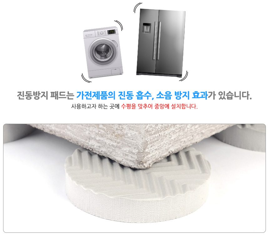 세탁기 진동방지패드 원형 4P 3개 묶음 상세 이미지 2