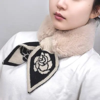 장미 포인트 에코 퍼 목도리 5컬러 쁘띠 머플러 대표 이미지