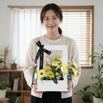 꽃선물 리본 포장지 쇼핑백 답례품 기념일 행사 수저 대표 이미지
