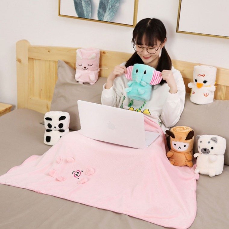 무릎담요 극세사 동물 디자인 사무실 차량용 3개 묶음 대표 이미지