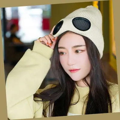 고글비니 니트비니 비니모자 방한모자 겨울모자 대표 이미지