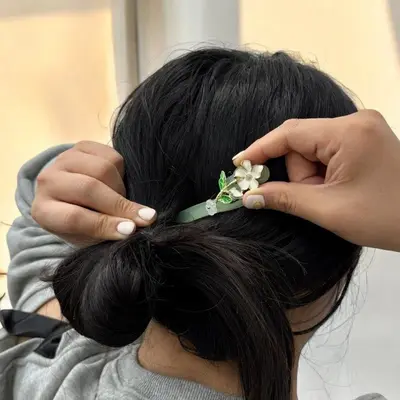진주꽃 옥 한복비녀 3개 묶음 대표 이미지