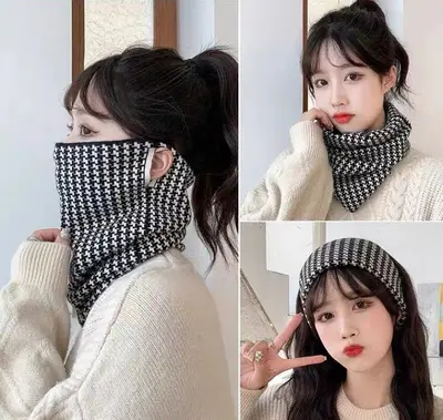 니트넥워머 하운드 체크 멀티스카프 목토시 머플러 3개 묶음 대표 이미지