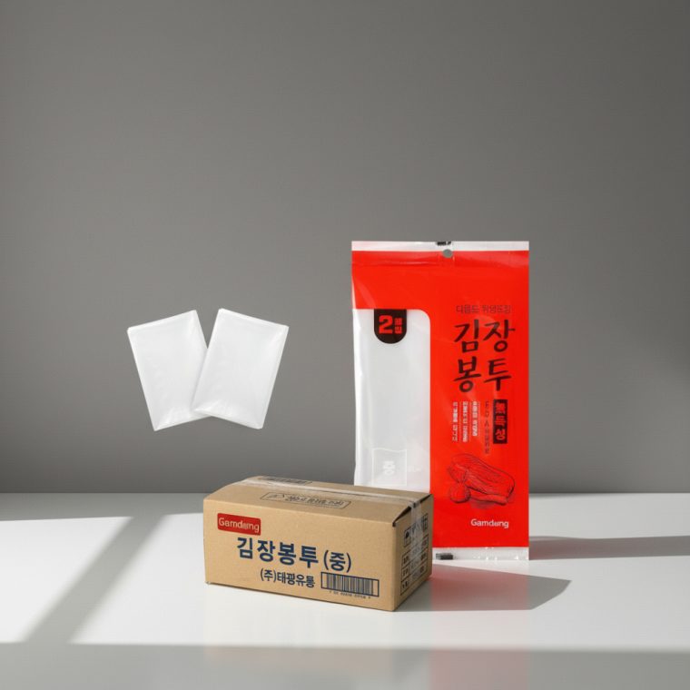 튼튼한 국산 김장비닐 투명 김장봉투 중형 100매 대표 이미지