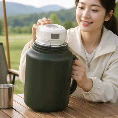 스테인리스 보냉보온 물병 1.8L 캠핑용 보냉병 대표 이미지