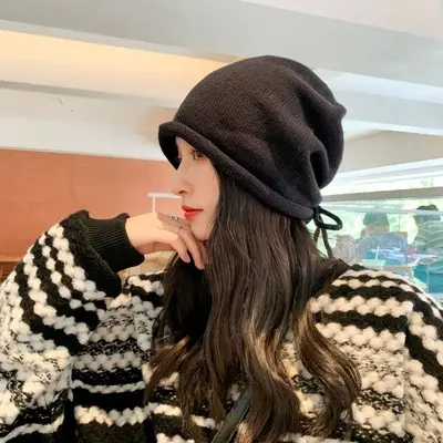 두건 비니 모자 환우 주방 중년 여성 니트 끈조절 대표 이미지