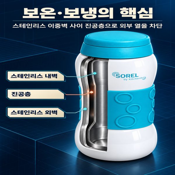 키친아트 소렐 덤벨 보온보냉병 280ml 텀블러 3개 묶음 상세 이미지 3
