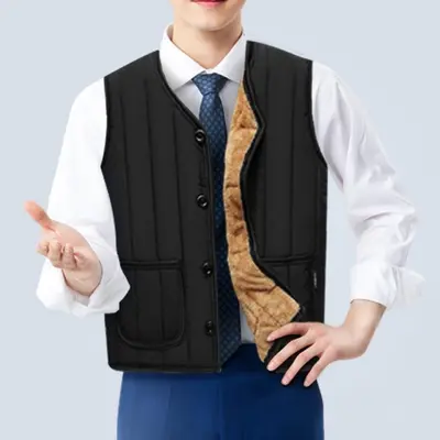 브이넥 발열 조끼 공용 기모 겨울 정장 이너 대표 이미지