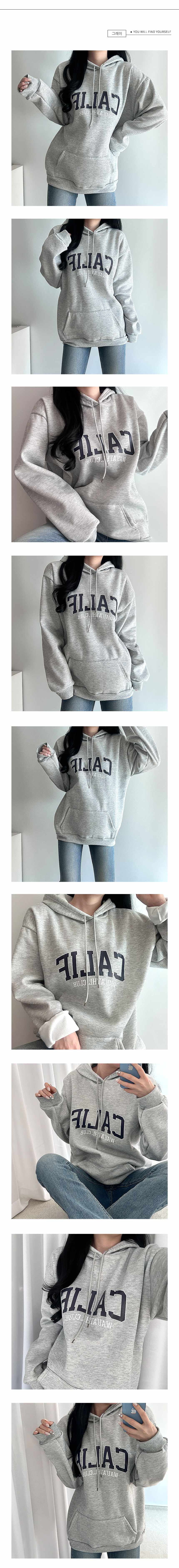 후드티 기모 레터링 캐주얼 여성 데일리 상세 이미지 2