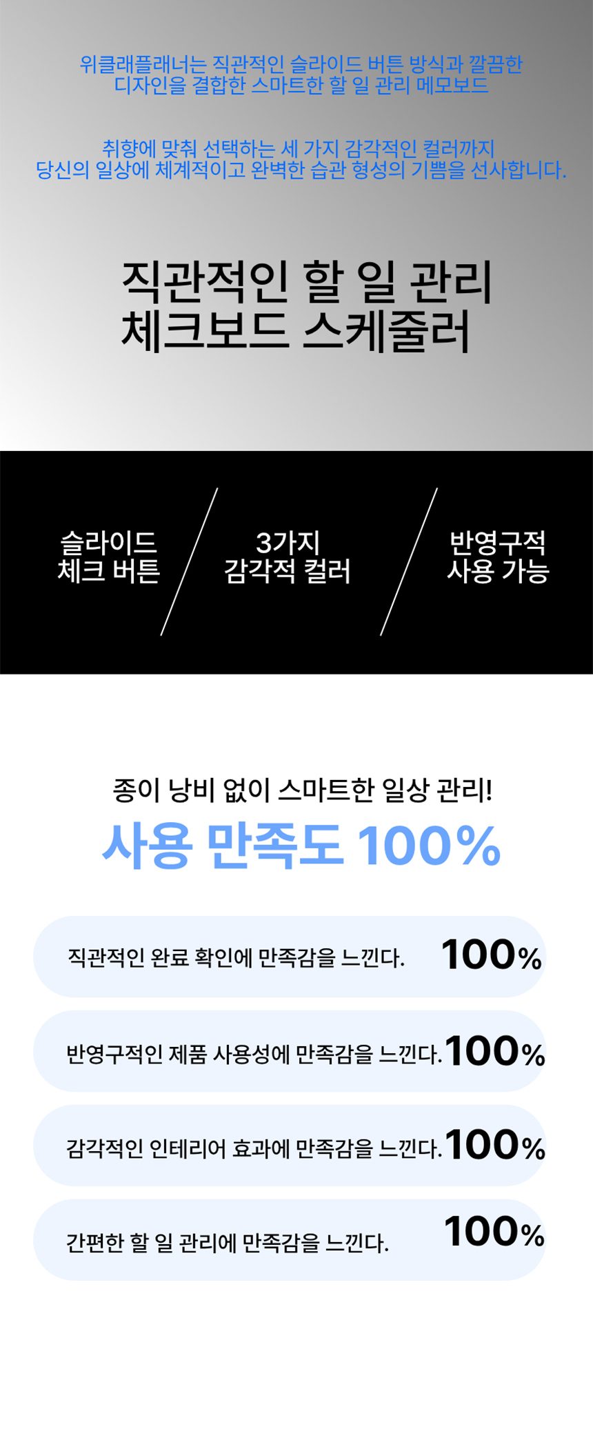 주간 플래너 투두리스트 체크보드 스케줄러 3개 묶음 상세 이미지 3