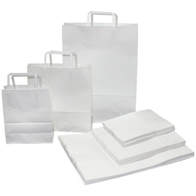 종이 쇼핑백 무지 화이트 220x90x280mm 50매 손잡이 대표 이미지