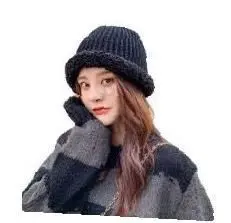 끝배색 니트 비니 귀여운비니 뽀글이모자 니트비니 대표 이미지