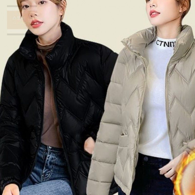 스토어 연 여성 누빔 하프 점퍼 여성패딩 하프점퍼 대표 이미지