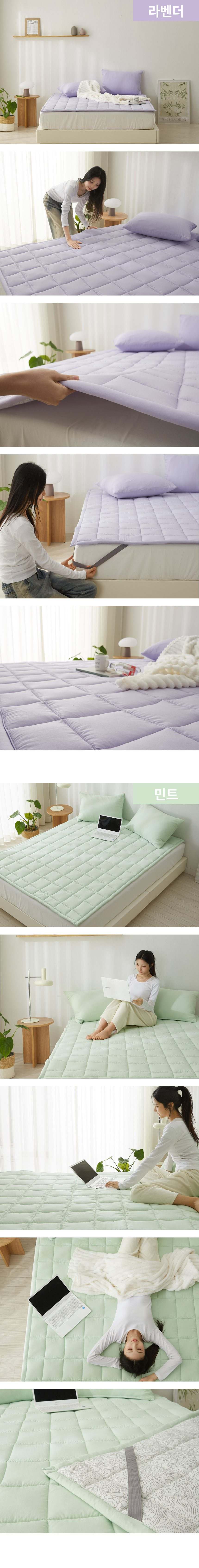 크레용 도톰 밴딩 침대 패드 Q 퀸 겨울 싱글/슈퍼싱글패드 상세 이미지 2