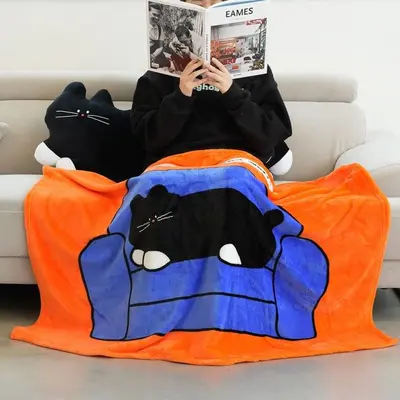핑크풋 고양이 담요 이불 무릎 캠핑 무릎담요 대표 이미지