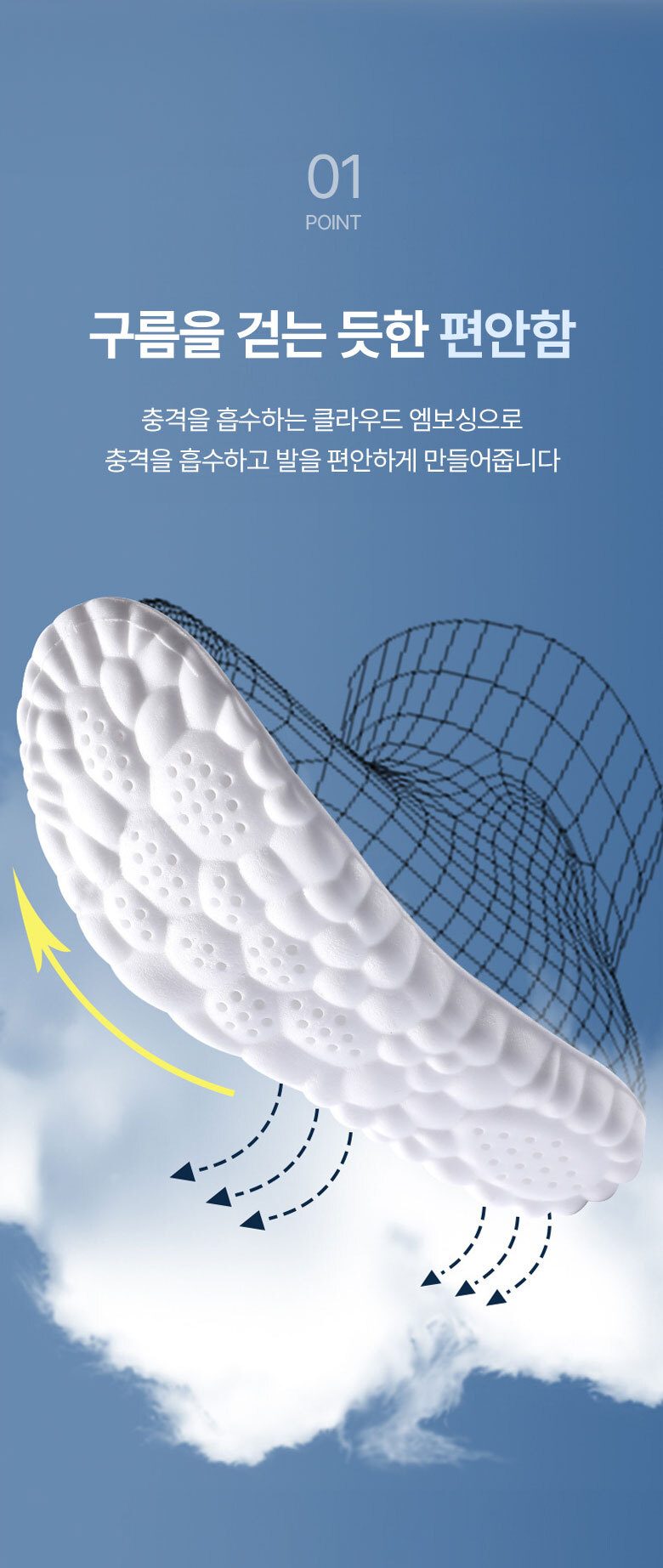 깔창 아치 푹신한 신발깔창 군인 군입대 3개 묶음 상세 이미지 3