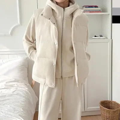 여성 3컬러 데일리 조끼 패딩 DJJ-FW1054W 대표 이미지