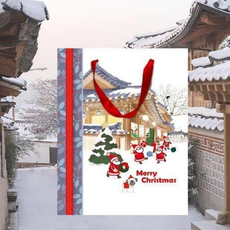 크리스마스 쇼핑백 크리스마스포장백 한옥디자인쇼핑백 대표 이미지