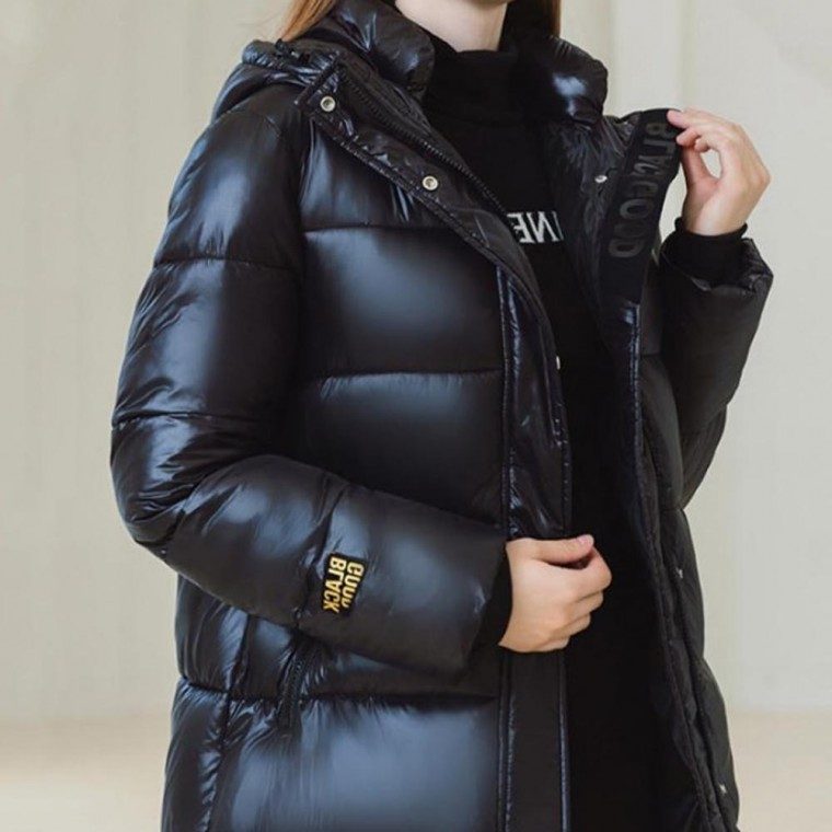 블랙 세련된 점퍼 골드 겨울 롱패딩 골드포인트 대표 이미지