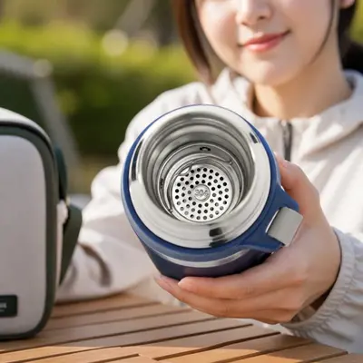 보냉 보온병 500ml 웰데이 티보틀 뚜껑컵 대표 이미지