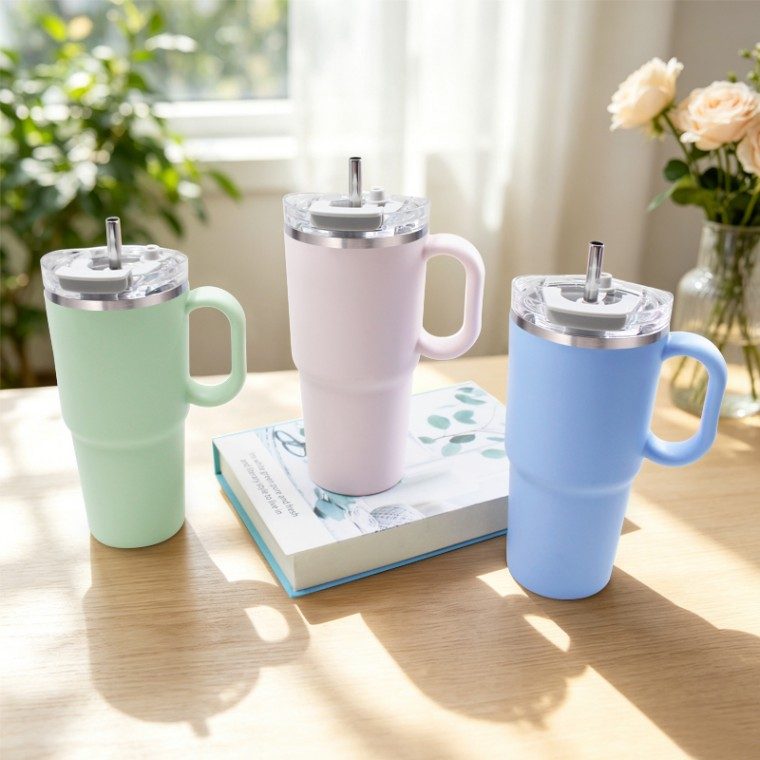 빨대 텀블러 600ml 스텐304 대용량 휴대용 대표 이미지